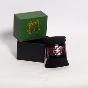 NIB Rustic Cuff Purple & Gold Bracelet